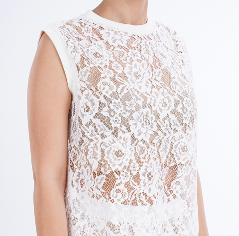 White embroidered co-ord top