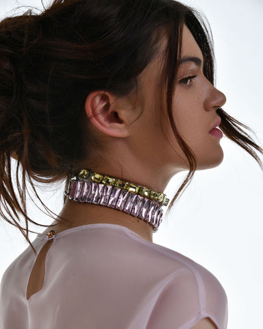 Pink Rhinestone Choker necklace