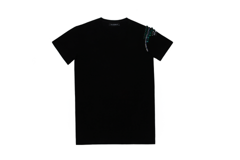 Black t-shirt with birds