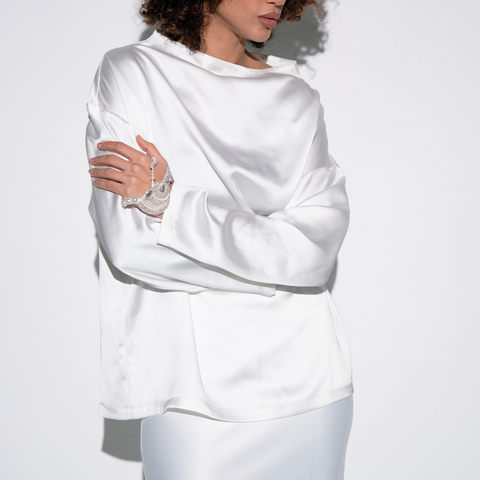Women's White Silk Blouse