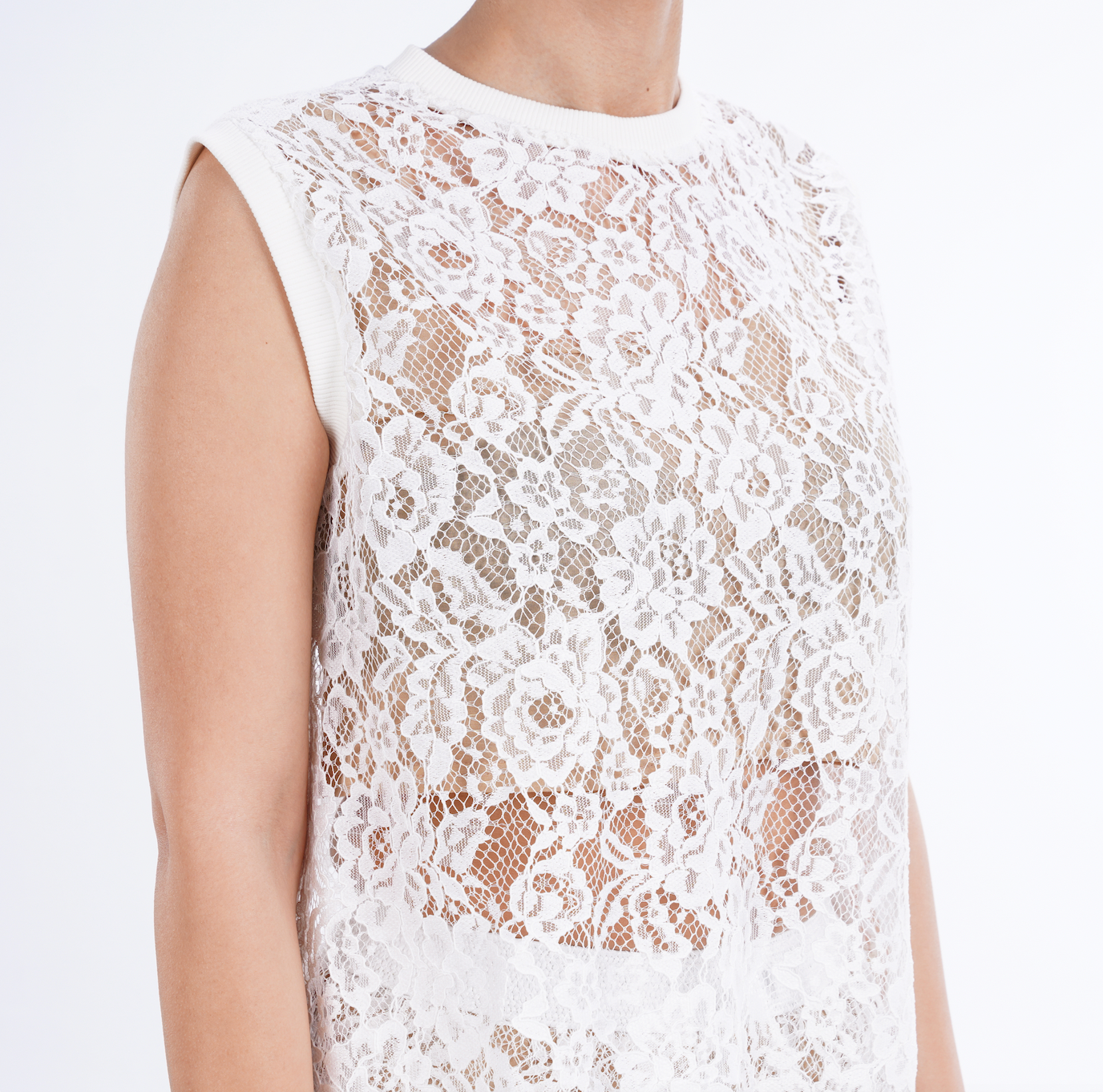 White embroidered co-ord top