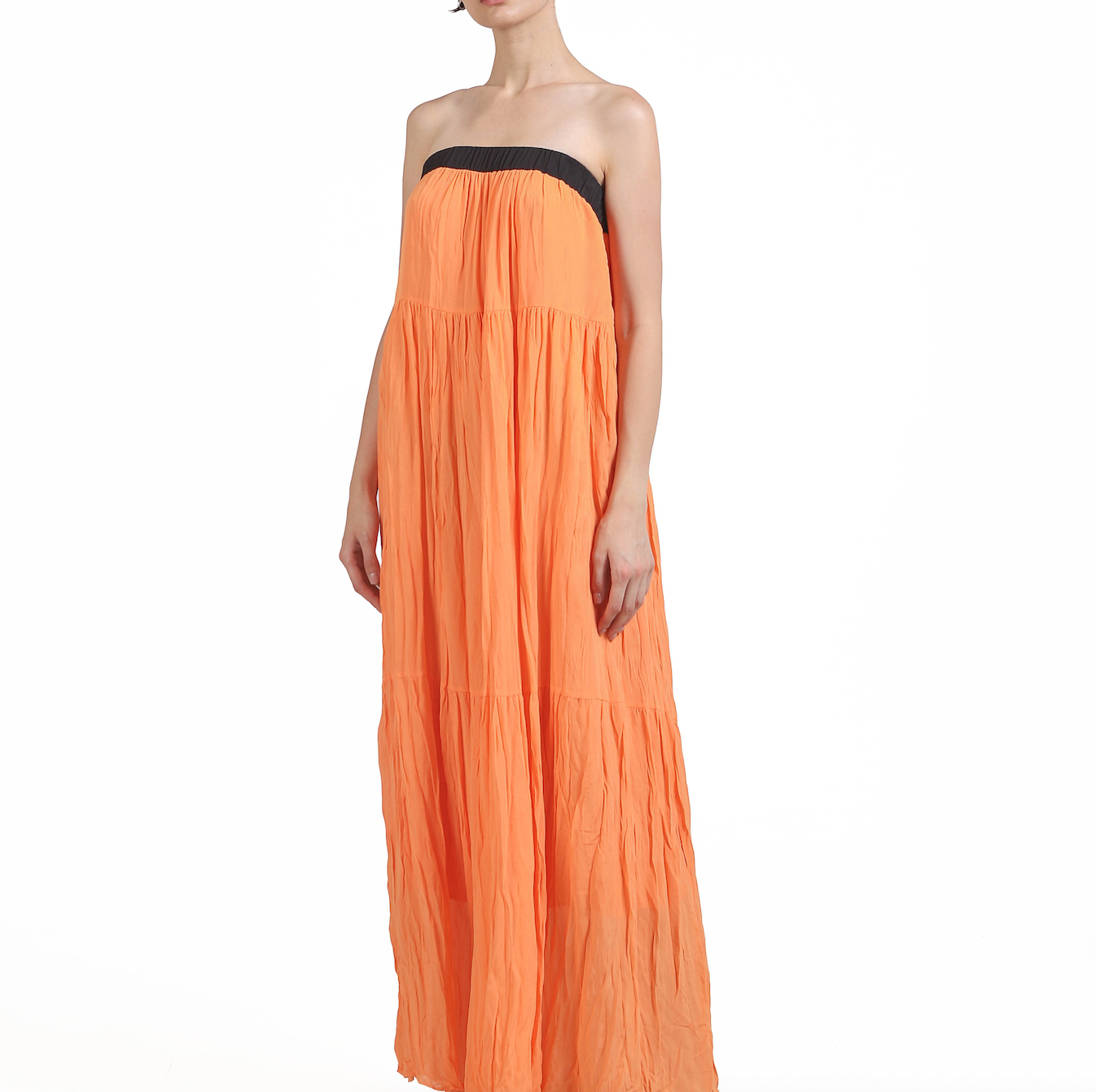 Orange plisse dress